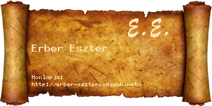 Erber Eszter névjegykártya